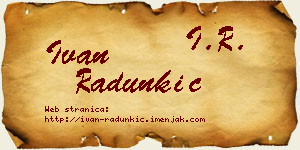 Ivan Radunkić vizit kartica